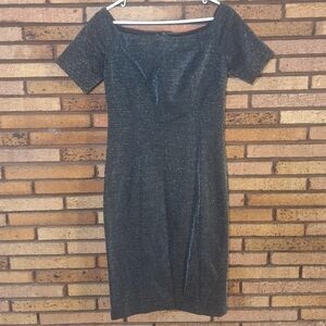 NWT FRNCH Large Black Dress With Silver Threading